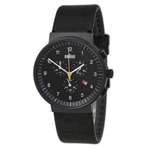 Image of IP sort rustfri urkasse Classic quartz med chronograph Herre ur fra Braun